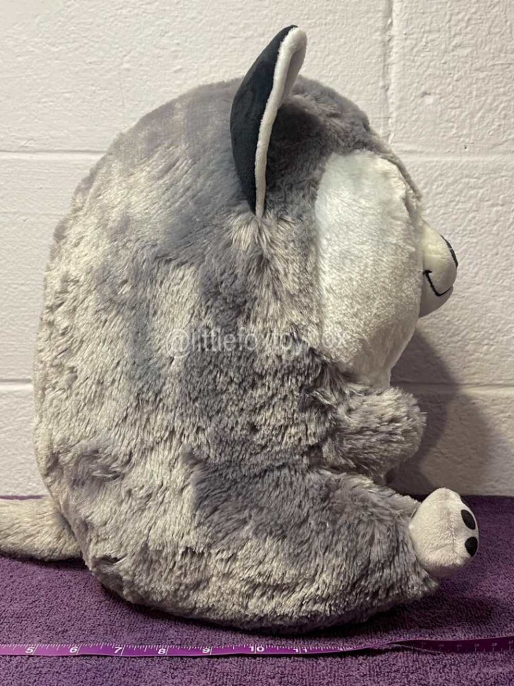 Nanco Belly Buddies Husky Plush PF-BHU50 Gray White Dog Sparkle Eyes ESSA Toy - Picture 2 of 13